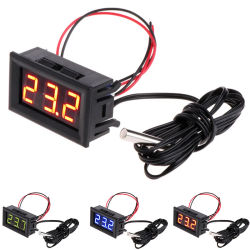 1 Uds termómetro Digital con sonda de 1m DC5V-12V termómetro LED para Monitor de temperatura del coche medidor de Panel rango de medición-50-110 ° c