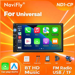 NaviFly ND1 Universal 7 "HD pantalla táctil CarPlay Android Auto 2 Din reproductor de vídeo Multimedia para coche FM Autoradio Mirror Link Monitor