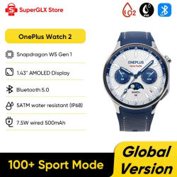 OnePlus Watch 2 SmartWatch versión Global 2GB RAM 32GB ROM pantalla AMOLED de 1,43 pulgadas Google Wear OS 4 GPS de doble frecuencia compatible con NFC