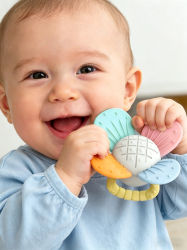 Mordedores de Silicona para Bebés Libres de BPA, Juguete Sensorial Fácil de Agarrar, Juguetes para la Dentición de Bebés, Juguetes Masticables de Grado Alimenticio para Bebés, Regalos para Recién