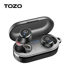 Auriculares TOZO T10 Bluetooth 5,3, auriculares inalámbricos, llamadas mejoradas por IA con graves profundos, auriculares impermeables IPX8, reproducción 45H