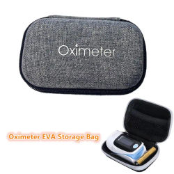 Estuche organizador de oxímetro reforzado de EVA con cremallera para monitores de pulso de dedo y saturación de oxígeno en sangre, ideal para el hogar.