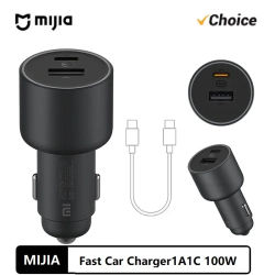 Cargador de Coche Original MIJIA de 100W, Carga Rápida Dual USB, Cargador Inalámbrico para Coche Mi de 100W, Salida Dual USB-A y USB-C, LED de Indicación de Energía