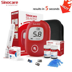 Medidor de Glucosa en Sangre Inteligente Safe AQ o Solo Tiras Reactivas y Lancetas, Monitor de Glucosa en Sangre para Diabetes, Glucómetro con Muestra de 0.6μL en 5 Segundos