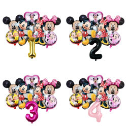 Set de Globos Digitales de Mickey y Minnie Mouse, Decoración para Fiestas de Cumpleaños Infantiles, Artículos para Baby Shower, Decoración de Habitaciones, Regalo