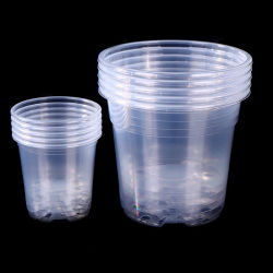 Maceta de plástico transparente, 5 uds., DrainaGe HoLe, GardeninG, crecimiento de raíces, visibilidad para todas las plantas, protección de agua