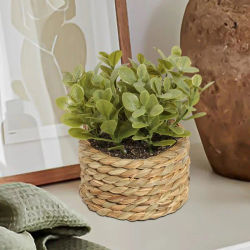 Plantas Verdes Artificiales, Eucalipto, Hierba Tejida, Plantas Pequeñas en Maceta, Monte de Hierba, Material PE, Decoración Creativa para Hogar y Oficina