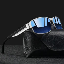 Gafas de Sol de Moda Vintage con Marco Metálico Cuadrado para Hombre y Mujer, Gafas de Sol de Diseñador de Marca de Lujo para Conducir y Pescar