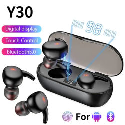 Y30 TWS Auriculares inalámbricos Bluetooth 5,2 Auriculares inalámbricos Auriculares intrauditivos con reducción de ruido Auriculares impermeables para todos los teléfonos
