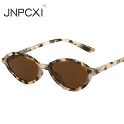 JNPCXI nuevas gafas de sol ovaladas de moda para mujer Retro Punk gradiente ámbar té tonos UV400