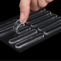 Parachoques transparente de silicona autoadhesivo, Protector de pared para muebles, puerta de refrigerador, gabinete, amortiguador silencioso de vidrio, almohadilla antichoque