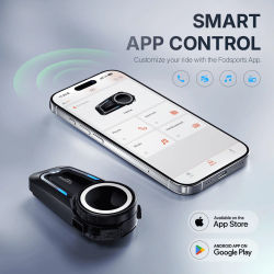 Intercomunicador para Motocicleta Fodsports FX7 con Malla, Auriculares Bluetooth para Casco, 10 Motociclistas, 2000M, BT5.4, Conexión por Aplicación