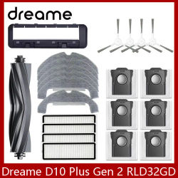 Dreame D10 Plus Gen 2 RLD32GD Robot repuestos de aspiradora consumibles Cepillo Lateral principal filtro Hepa paño de mopa bolsa de polvo Accesorios