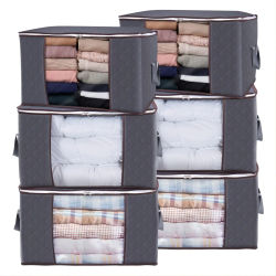 Bolsa de almacenamiento de ropa de gran capacidad, 3 piezas, 6 piezas, organizador con mango reforzado para Manta, edredón, sábanas, almohadas, juguete