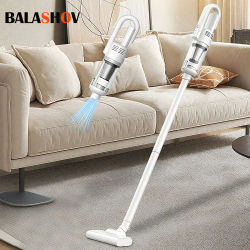 Aspiradora de mano inalámbrica de 6500pa, potente succión, filtro HEPA y luz LED para pelo de mascotas/polvo, limpieza del hogar/coche
