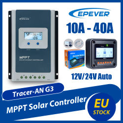Controlador de Carga Solar MPPT EPEVER TracerANG3 de 40A/30/20/10A con Monitor MT52, Sistema de 12V/24VDC, Entrada de Panel de hasta 100V
