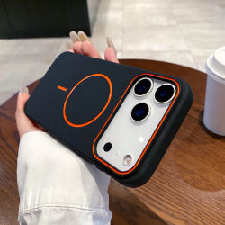 Funda de teléfono magnética ultrafina Simple para iPhone 11, 12, 13, 14, 15, 16 17 Pro Max 17 Air, funda de teléfono mate suave con carga inalámbrica