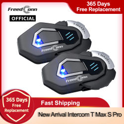 Nuevo FreedConn casco de motocicleta auriculares intercomunicador Bluetooth música FM impermeable casco de motocicleta auriculares intercumonificadores auriculares