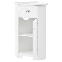 Mueble de Baño Independiente Blanco con Lavabo de Cerámica y Gabinete de MDF Impermeable