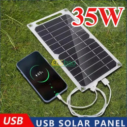 Panel Solar portátil Sunpower de 5V y 5-35W con cargador estabilizador seguro USB para teléfono, banco de energía para acampar al aire libre, hogar, RV, uso de regalo