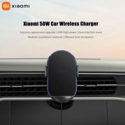 Cargador Inalámbrico para Auto Xiaomi de 50W, Doble Interfaz, Carga Rápida, Compatible con Apagado y Expansión Inductiva, Soporte Portátil
