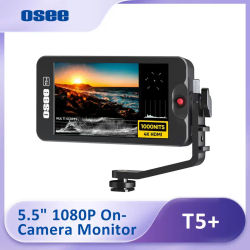 Monitor de Cámara Osee T5+ de 5.5 Pulgadas y 1000nits, Monitor DSLR 4K HDMI HDR con LUT 3D, Asistencia de Enfoque y 8 MySets