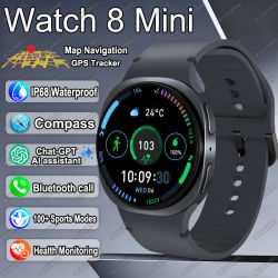 2025 nuevo reloj 8 Mini GPS Track reloj inteligente hombres mujeres mapa navegación ritmo cardíaco BT llamada IP68 impermeable brújula deporte Smartwatch