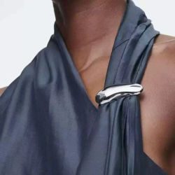 Broches de frijol geométricos de acero inoxidable Wuli & baby para mujeres y hombres, broche de estilo minimalista de 2 colores, regalos de joyería de moda