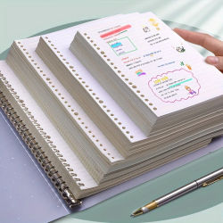 A4/A5/B5 60 hojas de papel recargable forrado/en blanco/puntado/recarga de faja relleno de hojas sueltas suministros de escritura para carpeta diario cuaderno