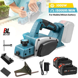 Cepilladora eléctrica sin escobillas, cepillo eléctrico inalámbrico de 15000RPM, herramientas de corte de muebles DIY para carpintería para batería Makita