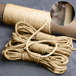 Cuerda de Yute Natural de 10 Metros/Resistente y Duradera para Rascar, Ideal para Gatos/Protege los Muebles y la Diversión al Aire Libre