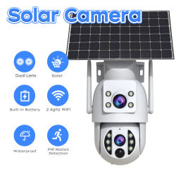 Jooan-cámara de vigilancia WiFi de 6MP para exteriores, cámara IP Solar inalámbrica de doble lente, detección de movimiento PIR, Monitor CCTV con batería de seguridad