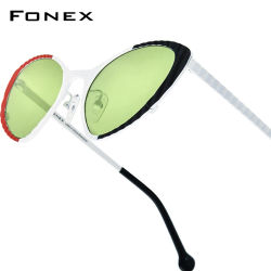 Gafas de sol FONEX de titanio para mujer, nuevas gafas de sol polarizadas de ojo de gato con diseño de marca a la moda, gafas de sol japonesas de alta gama 85850