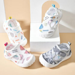 Sandalias de malla transpirable para niños y bebés, zapatos informales antideslizantes, suela suave, zapatos ligeros para primeros pasos, 1 a 4T, Verano