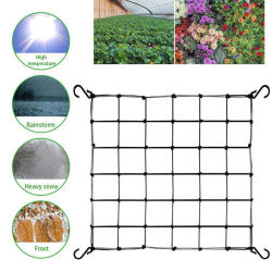 Gancho ABS, malla elástica, red para plantas, soporte de altura ajustable para plantas, elasticidad y durabilidad, negro, 120x120cm