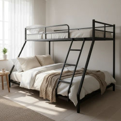 Litera metálica de 90*200cm y 140*200cm, diseño 2 en 1, compatible con colchones de 190x80cm y 190x130cm, estructura metálica resistente y estable, marco completo robusto apto para adultos, mueble que