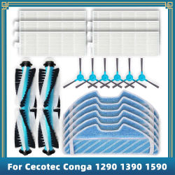 Compatible con Cecotec Conga 1290 1390, repuestos, Cepillo Lateral principal, filtro Hepa, paño de