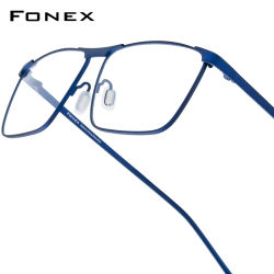 Montura de gafas FONEX de titanio puro para hombre, montura de gafas cuadradas de diseño de marca, gafas personalizadas japonesas de gran tamaño 8526