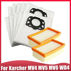 Repuestos para Aspiradoras Karcher MV4 MV5 MV6 WD4 WD5 WD6, Bolsas para Polvo, Filtro HEPA