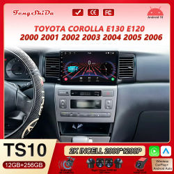Reproductor Multimedia para Auto con Carplay, Pantalla Táctil y Bluetooth para Toyota Corolla E130 E120 2000 2001 2002 2003 2004 2005 2006