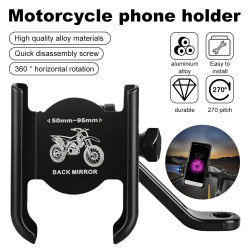 Soporte de teléfono para bicicleta de aleación de aluminio, soporte GPS, Clip de montaje para espejo retrovisor, manillar de Moto para teléfono Xiaomi iPhone Samsung Huawei