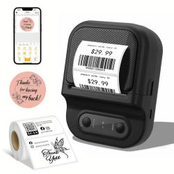Mini impresora térmica de etiquetas de 12-57mm de ancho, papel autoadhesivo, impresora portátil sin tinta, fabricante de etiquetas adhesivas Bluetooth