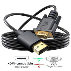 Cable convertidor unidireccional macho a macho, adaptador HDMI de 1,8 M, compatible con VGA, para escritorio, portátil, PC, Monitor, proyector, HDTV