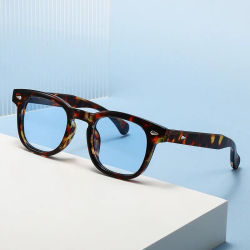Gafas protectoras Retro pequeñas y redondas para mujer, lentes de sol a la moda con forma de arroz y uñas UV400, gafas de sol de Color caramelo a la moda