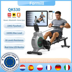 Máquina de Remo Magnética Formill QK530 con 16 Niveles de Resistencia, Monitor LCD, Silenciosa y Suave, para Ejercicio en Casa