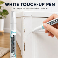 Rotulador Reparador de Color Blanco, Marcador de Tinta Suave para Retoques en Muebles, Gabinetes de Madera, Mesas y Cuidado de Arañazos en Múltiples Superficies