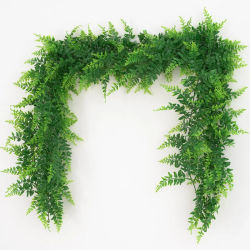 Plantas artificiales de 175cm/68,9 pulgadas, enredaderas, plantas falsas, hojas de helecho de plástico, follaje de pared, plantas de helecho tropicales para el jardín del hogar