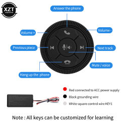 Volante de coche inalámbrico Universal compatible con Bluetooth, Control remoto, GPS, botón inteligente, controlador de volumen, teléfono, manos libres