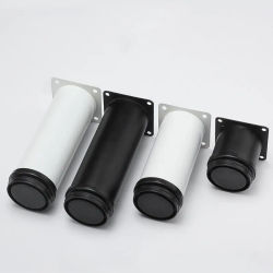 Pies ajustables de acero inoxidable negro, mueble para sofá, patas ajustables para muebles, patas de soporte para TV, cama, mesa de centro