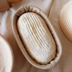 Cesta de mimbre ovalada Natural para fermentación de pan, cesta de mimbre para fermentación de masa, Banneton, herramientas para hornear